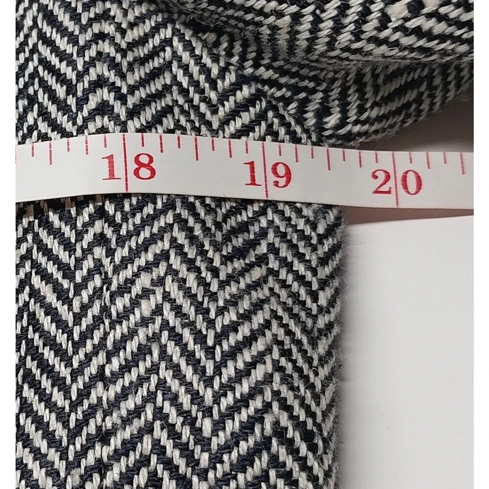 RALPH LAUREN Blazer Black Cream Herringbone Size 8 Silk Linen Blend Academia GUC - Picture 8 of 16